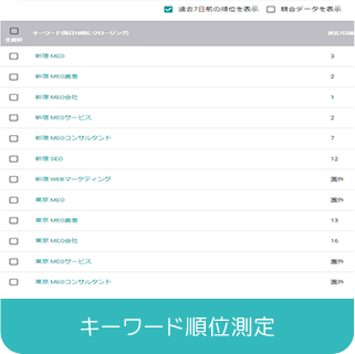 キーワード順位測定